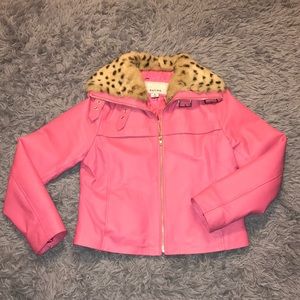 Cropped leather jacket